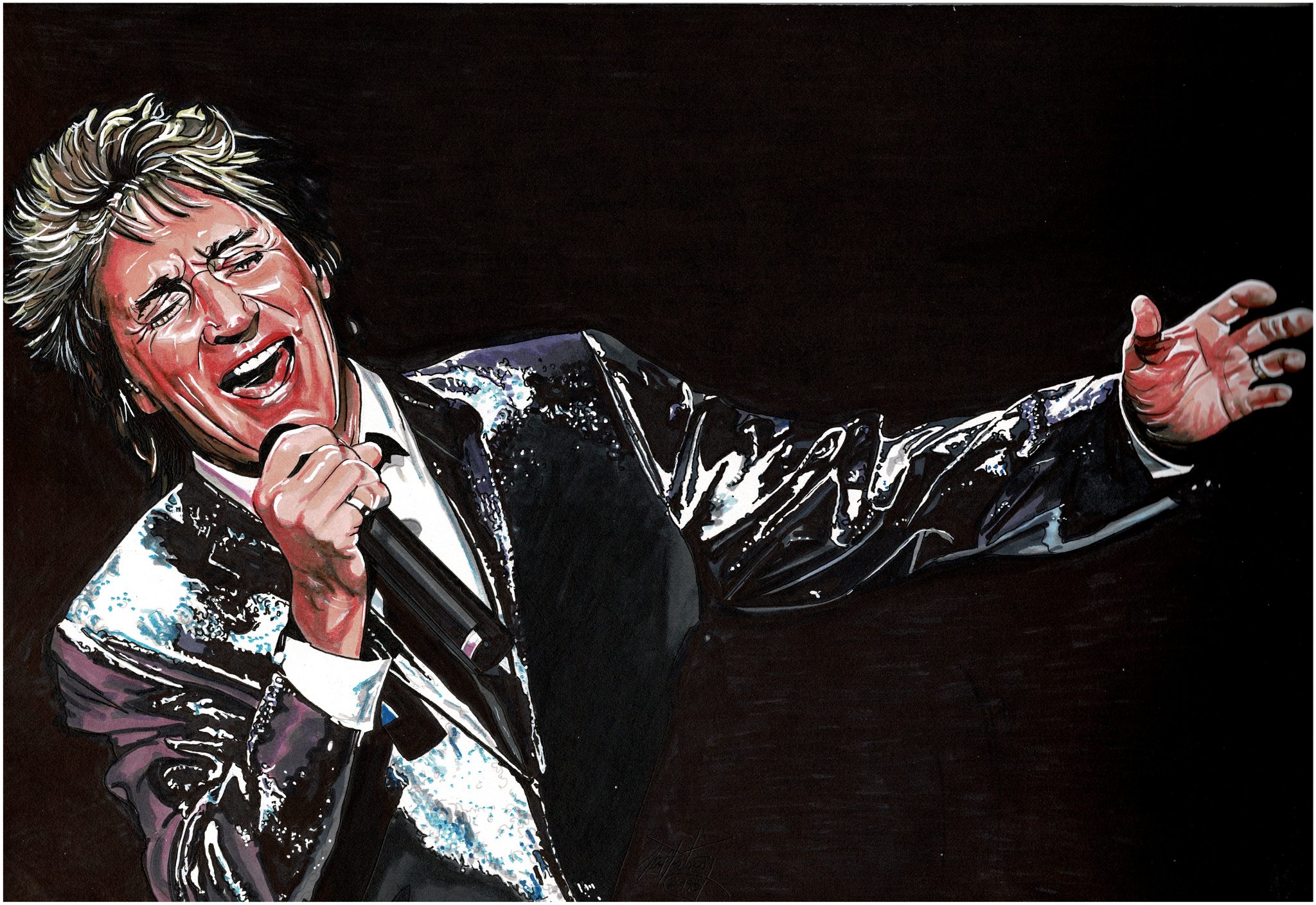 Rod Stewart Art Print by Neal Portnoy - Portnoy Gallery